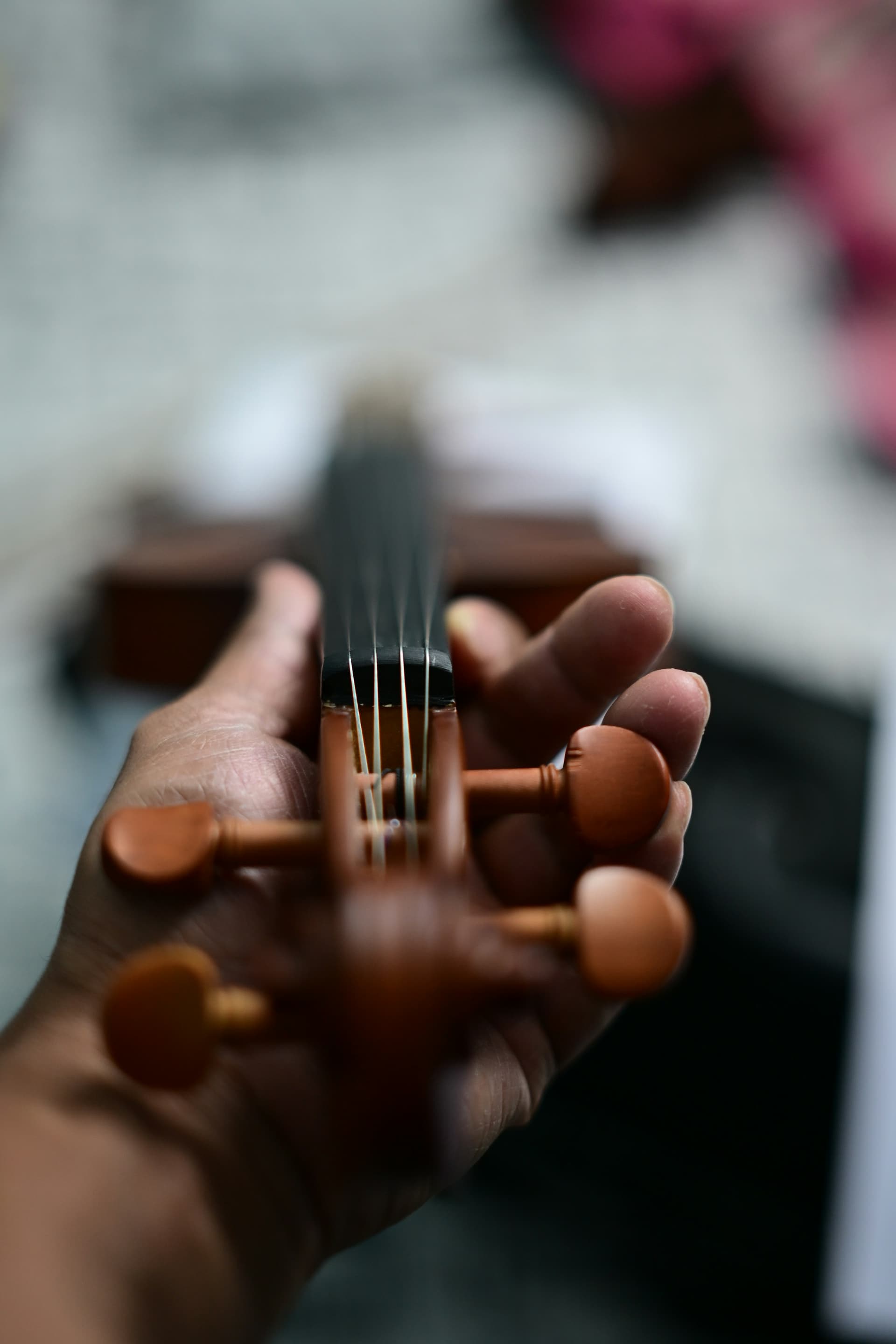 Geigenbau Wirbelkasten und Griffbrett prüfen